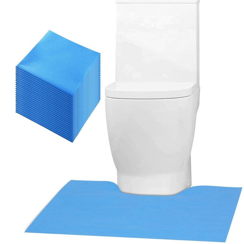 Miumoon Upgraded 25 Pack Disposable Toilet Mats,Super Absorbent Toilet Floor Protector from Urine,Disposable Toilet Floor Mat for Urine,U Shaped Toilet Mat for Urine,Around Toilet Floor Protector 24" x 22" - Image 1